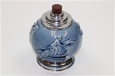 Circa 1920's Rookwood Golf & Other Sports Blue Cigarette Dispenser
