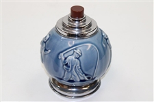 Circa 1920's Rookwood Golf & Other Sports Blue Cigarette Dispenser