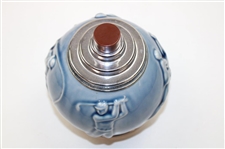 Circa 1920's Rookwood Golf & Other Sports Blue Cigarette Dispenser