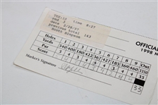 Phil Mickelson & Scott Simpson Signed 1998 Nissan Open Scorecard
