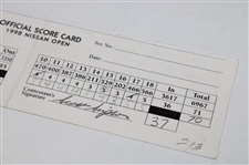 Phil Mickelson & Scott Simpson Signed 1998 Nissan Open Scorecard