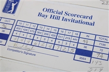 Watson, Mickelson, Stewart & Five (5) Others Signed Bayhill Invitational Scorecards