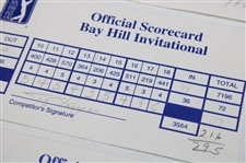 Watson, Mickelson, Stewart & Five (5) Others Signed Bayhill Invitational Scorecards