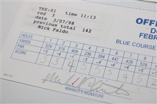 Faldo, Azinger, Price & Five (5) Others Signed 1998 & 1999 Doral Ryder Open Scorecards