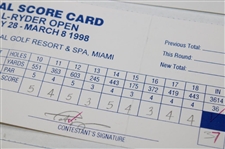 Faldo, Azinger, Price & Five (5) Others Signed 1998 & 1999 Doral Ryder Open Scorecards