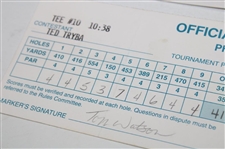 Watson, Daly, Singh & Five (5) Others Signed Phoenix Open Scorecards - Various Years