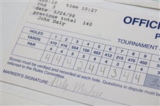 Watson, Daly, Singh & Five (5) Others Signed Phoenix Open Scorecards - Various Years