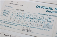 Watson, Daly, Singh & Five (5) Others Signed Phoenix Open Scorecards - Various Years