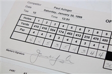 Watson, Daly, Singh & Five (5) Others Signed Phoenix Open Scorecards - Various Years