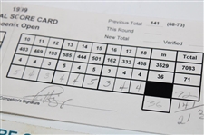 Watson, Daly, Singh & Five (5) Others Signed Phoenix Open Scorecards - Various Years