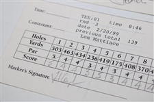 Couples, Daly, Olazabal & Seven (7) Others Signed 1998 & 1999 Nissan Open Scorecards