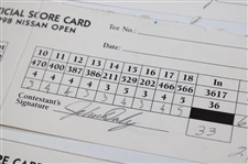 Couples, Daly, Olazabal & Seven (7) Others Signed 1998 & 1999 Nissan Open Scorecards