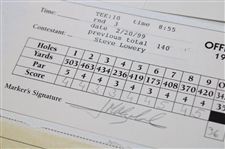 Couples, Daly, Olazabal & Seven (7) Others Signed 1998 & 1999 Nissan Open Scorecards
