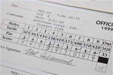 Couples, Daly, Olazabal & Seven (7) Others Signed 1998 & 1999 Nissan Open Scorecards