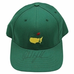 Phil Mickelson Signed Masters Tournament Green Strapback Hat JSA ALOA