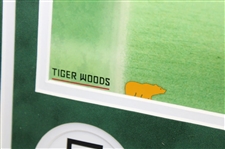 Jack Nicklaus & Tiger Woods Signed Oversize Lining Up Putt Photo - Framed UDA #BAM49409