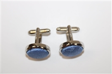 Masters Tournament Silk Lt Blue Logo Cuff Links in Original Box - Made in Italy