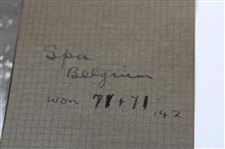 Bobby Jones Original Postcard & (5) Photos on Henry Cotton's Scrapbook Page