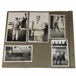 Bobby Jones Original Postcard & (5) Photos on Henry Cotton's Scrapbook Page