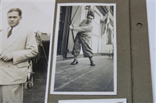 Bobby Jones Original Postcard & (5) Photos on Henry Cotton's Scrapbook Page
