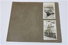 Bobby Jones Original Postcard & (5) Photos on Henry Cotton's Scrapbook Page
