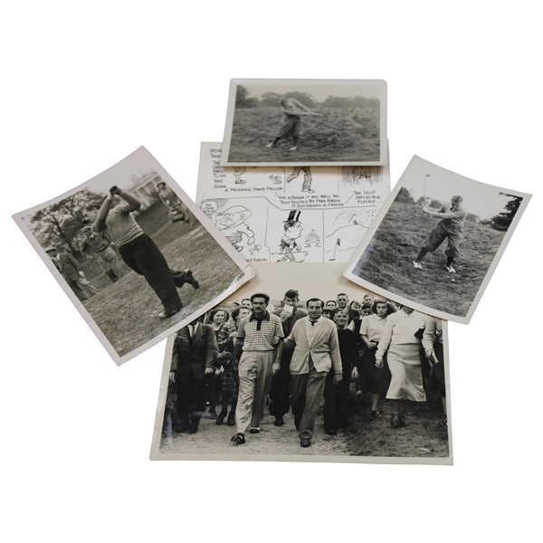 Henry Cottons Personal Scrapbook Page w/ 1927 JH Taylor & Cotton Comic Illustration & (4) Original Photos