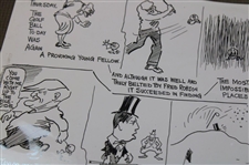 Henry Cotton's Personal Scrapbook Page w/ 1927 JH Taylor & Cotton Comic Illustration & (4) Original Photos