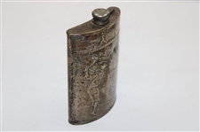 Vintage Pewter Golf Themed Flask