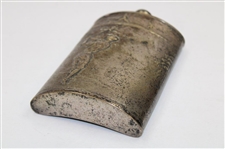 Vintage Pewter Golf Themed Flask