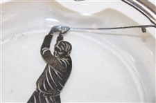 Vintage Glass Mid Swing Golfer Ash Tray