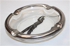 Vintage Glass Mid Swing Golfer Ash Tray