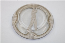 Vintage Glass Mid Swing Golfer Ash Tray