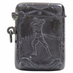 Vintage Pre-Swing Golfer Sterling Silver Match Holder Modern Reproduction