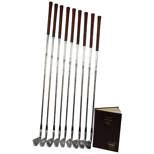 Arnold Palmer Signature Iron Set (2-PW) LTD ED #414/1000 w/Palmer Signed 1999 A Golfers Life LTD ED Book #414/1000 JSA ALOA