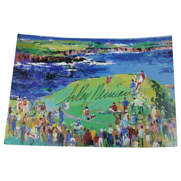 LeRoy Neiman Signed The 16th at Cypress Post Card JSA ALOA