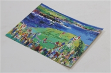 LeRoy Neiman Signed The 16th at Cypress Post Card JSA ALOA