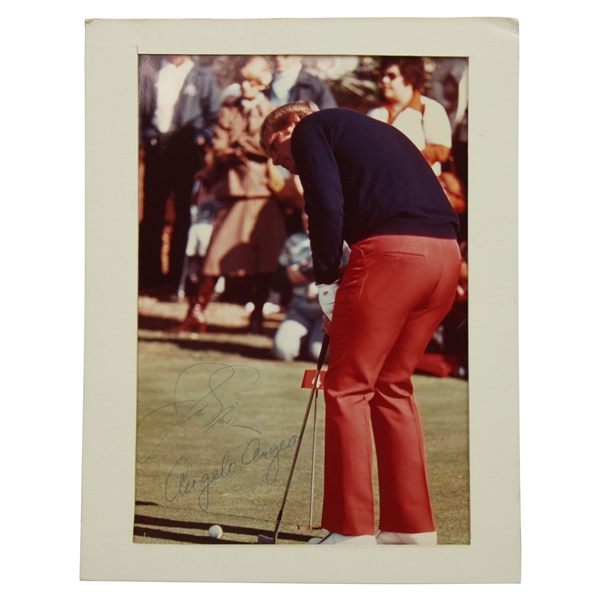 Jack Nicklaus & Caddie Angelo Argea Signed Matted Putting Original Photo JSA ALOA