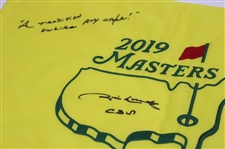 Jim Nantz Signed 2019 Masters Embroidered Flag with 'A Tradition Unlike Any Other' JSA ALOA