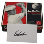 Ken Venturi Signed Cut Card w/Ken Venturi Autograph Golf Ball Box w/ Balls JSA ALOA