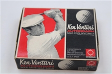 Ken Venturi Signed Cut Card w/Ken Venturi Autograph Golf Ball Box w/ Balls JSA ALOA