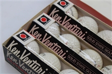 Ken Venturi Signed Cut Card w/Ken Venturi Autograph Golf Ball Box w/ Balls JSA ALOA