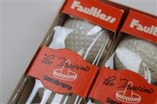 Lee Trevino Signed Cut Card w/Lee Trevino Faultless Sombrero Golf Ball Box w/Balls