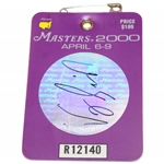 Vijay Singh Signed 2000 Masters Tournament SERIES Badge #R12140 JSA ALOA