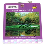 Bubba Watson Signed 2014 Masters Tournament SERIES Badge #Q03275 JSA ALOA