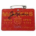 Jack Nicklaus Signed 1972 Masters Tournament SERIES Badge #23782 JSA ALOA