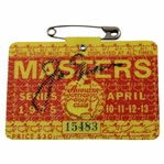 Jack Nicklaus Signed 1975 Masters Tournament SERIES Badge #15483 JSA ALOA