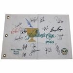 Captains Nicklaus & Player & others Multi-Signed 2005 The Presidents Cup Embroidered Flag JSA ALOA