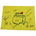 Champion Reed, Nicklaus & other Champions Signed 2018 Masters Embroidered Flag JSA ALOA