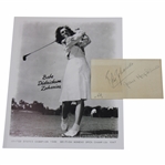 Babe Zaharias Signed Cut w/Babe Didrickson Zaharias Promo Photo JSA ALOA