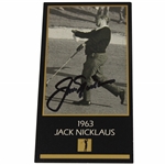 Jack Nicklaus Signed 1963 Masters of Golf Grand Slam Ventures Golf Card JSA ALOA